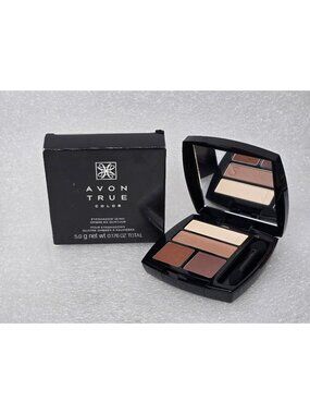 Avon True Color Eyeshadow Quad Warm Sunrise Palette Mirror & Applicator Included